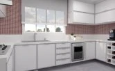 3d projeto de cozinha moderna branca
