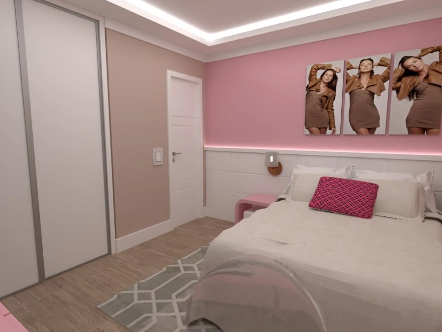 decoracao de quarto de adolescente rosa